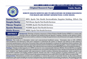 Remote health services and its implications on human resources for health and patient satisfaction: e-uphc model