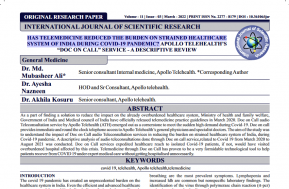 Has telemedicine reduced the burden on strained healthcare System of india during covid-19 pandemic?